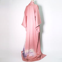 Load image into Gallery viewer, Kimono Pink Hand painted Crane Birds Silk #9088D3