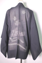 Load image into Gallery viewer, Haori Jacket Vintage(1950-1980) Black See-Through Maple Leaf Silk #8761A1