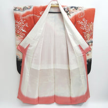 Load image into Gallery viewer, Furisode Vintage(1950-1980) Light Red Crane Birds Sakura Silk #9468G4