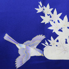 Load image into Gallery viewer, Furisode Blue Birds Cherry Blossom Silk #8934B5