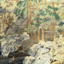 Load image into Gallery viewer, Fukuro Obi Vintage(1950-1980) Gold Kiyomizu Temple Kyoto Landscape Silk BB228V3
