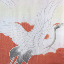 Load image into Gallery viewer, Haori Jacket Vintage(1920-1950) Light Yellow Light Brown Peony Meisen Long Silk #8850B1