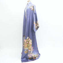 Load image into Gallery viewer, Kimono Pale Purple Gold Bellflower Tall Silk #9321F2