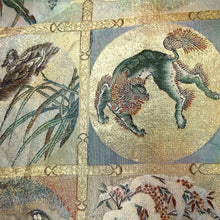 Load image into Gallery viewer, Maru Obi Vintage(1950-1980) Gold High-class Kachoga Tenjo Emaki Silk BB204V2