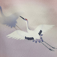 Load image into Gallery viewer, Kimono Pink Hand painted Crane Birds Silk #9088D3