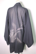 Load image into Gallery viewer, Haori Jacket Vintage(1950-1980) Black See-Through Flower Silk #8762A1