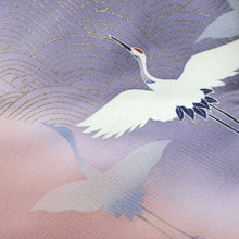 Load image into Gallery viewer, Kimono Pink Hand painted Crane Birds Silk #9088D3