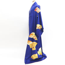 Load image into Gallery viewer, Kimono Dark Blue Plum blossom Maple Leaf Bamboo Silk #9341F4