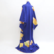 Load image into Gallery viewer, Kimono Dark Blue Plum blossom Maple Leaf Bamboo Silk #9341F4