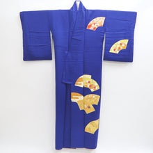 Load image into Gallery viewer, Kimono Dark Blue Plum blossom Maple Leaf Bamboo Silk #9341F4