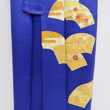 Load image into Gallery viewer, Kimono Dark Blue Plum blossom Maple Leaf Bamboo Silk #9341F4