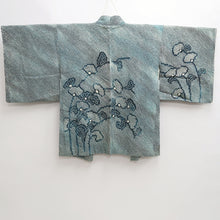 Load image into Gallery viewer, Haori Jacket Vintage(1950-1980) Greenish Blue Shibori Chrysanthemum Silk #9509H1
