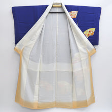 Load image into Gallery viewer, Kimono Dark Blue Plum blossom Maple Leaf Bamboo Silk #9341F4