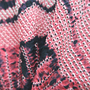 Haori Jacket Vintage(1950-1980) Reddish Pink Shibori Pine Tree Silk #9523H1