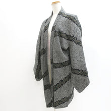 Load image into Gallery viewer, Haori Jacket Vintage(1950-1980) Black Shibori Leaves Silk #9177E1