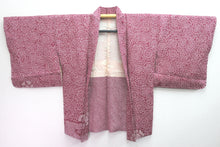 Load image into Gallery viewer, Haori Jacket Vintage(1950-1980) Ash Pink Full Shibori Flower Kumodori Silk #8294C2