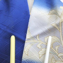 Load image into Gallery viewer, Furisode Blue Butterfly Silk #9154D4