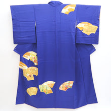 Load image into Gallery viewer, Kimono Dark Blue Plum blossom Maple Leaf Bamboo Silk #9341F4