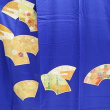 Load image into Gallery viewer, Kimono Dark Blue Plum blossom Maple Leaf Bamboo Silk #9341F4