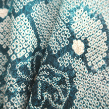 Load image into Gallery viewer, Haori Jacket Vintage(1950-1980) Greenish Blue Shibori Chrysanthemum Silk #9509H1
