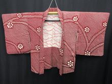 Load image into Gallery viewer, Haori Jacket Vintage(1950-1980) Wine red Full Shibori Branch Flower Silk #7872L4