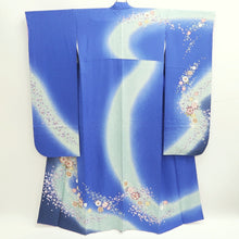 Load image into Gallery viewer, Furisode Vintage(1950-1980) Blue Cherry Blossom Tall Silk #9469G4