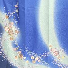 Load image into Gallery viewer, Furisode Vintage(1950-1980) Blue Cherry Blossom Tall Silk #9469G4