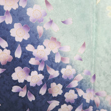 Load image into Gallery viewer, Furisode Vintage(1950-1980) Blue Cherry Blossom Tall Silk #9469G4