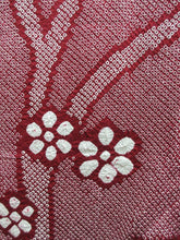 Load image into Gallery viewer, Haori Jacket Vintage(1950-1980) Wine red Full Shibori Branch Flower Silk #7872L4