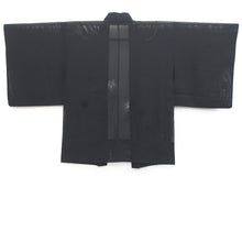 Load image into Gallery viewer, Haori Jacket Vintage(1950-1980) Black See-Through Bellflower Wave Silk #9194E1