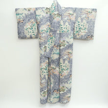 Load image into Gallery viewer, Kimono Gray Ushiwaka Kiyomizudera Landscape Silk #9353F4