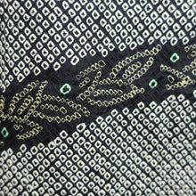 Load image into Gallery viewer, Haori Jacket Vintage(1950-1980) Black Shibori Leaves Silk #9177E1