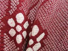 Load image into Gallery viewer, Haori Jacket Vintage(1950-1980) Wine red Full Shibori Branch Flower Silk #7872L4
