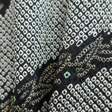 Load image into Gallery viewer, Haori Jacket Vintage(1950-1980) Black Shibori Leaves Silk #9177E1