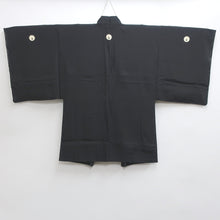 Load image into Gallery viewer, Men's Haori Vintage(1950-1980) Black Landscape Montsuki Habutae Silk #9136D4