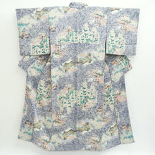 Load image into Gallery viewer, Kimono Gray Ushiwaka Kiyomizudera Landscape Silk #9353F4