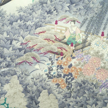 Load image into Gallery viewer, Kimono Gray Ushiwaka Kiyomizudera Landscape Silk #9353F4