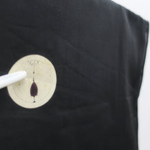 Load image into Gallery viewer, Men's Haori Vintage(1950-1980) Black Landscape Montsuki Habutae Silk #9136D4