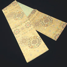 Load image into Gallery viewer, Fukuro Obi Vintage(1950-1980) Gold Birds Flower Shousoin Silk BB192V2
