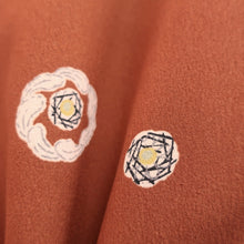 Load image into Gallery viewer, Haori Jacket Vintage(1920-1950) Light Brown Flower Rinzu Silk #9079D2