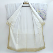 Load image into Gallery viewer, Kimono Light Blueish White Landscape Wave Silk #9364F5