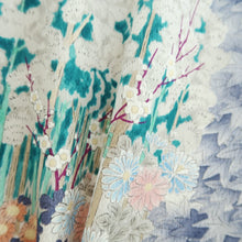 Load image into Gallery viewer, Kimono Gray Ushiwaka Kiyomizudera Landscape Silk #9353F4