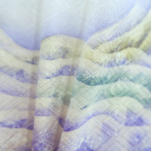 Load image into Gallery viewer, Kimono Light Blueish White Landscape Wave Silk #9364F5