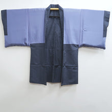 Load image into Gallery viewer, Men's Haori Vintage(1950-1980) Blue Black Ohshima Pine Tree Silk #9425G2