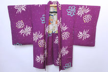 Load image into Gallery viewer, Haori Jacket Vintage(1920-1950) Purple Chrysanthemum Silk #8810A4