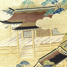 Load image into Gallery viewer, Fukuro Obi Gold Zen Temple Silk BB233V4