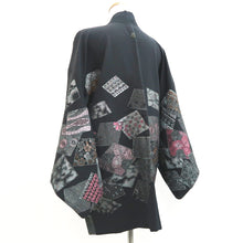 Load image into Gallery viewer, Haori Jacket Vintage(1950-1980) Black Plum blossom Chrysanthemum Silk #9576H3