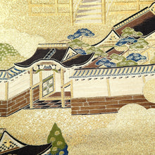 Load image into Gallery viewer, Fukuro Obi Gold Zen Temple Silk BB233V4