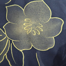 Load image into Gallery viewer, Haori Jacket Vintage(1950-1980) Midnight blue Flower Silk #9444G3