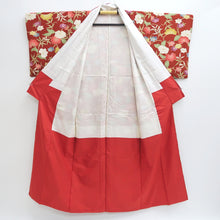 Load image into Gallery viewer, Kimono Reddish Brown Peony Bellflower Silk #9344F4